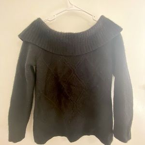 All black off the shoulder sweater. Size small. 100% cashmere!